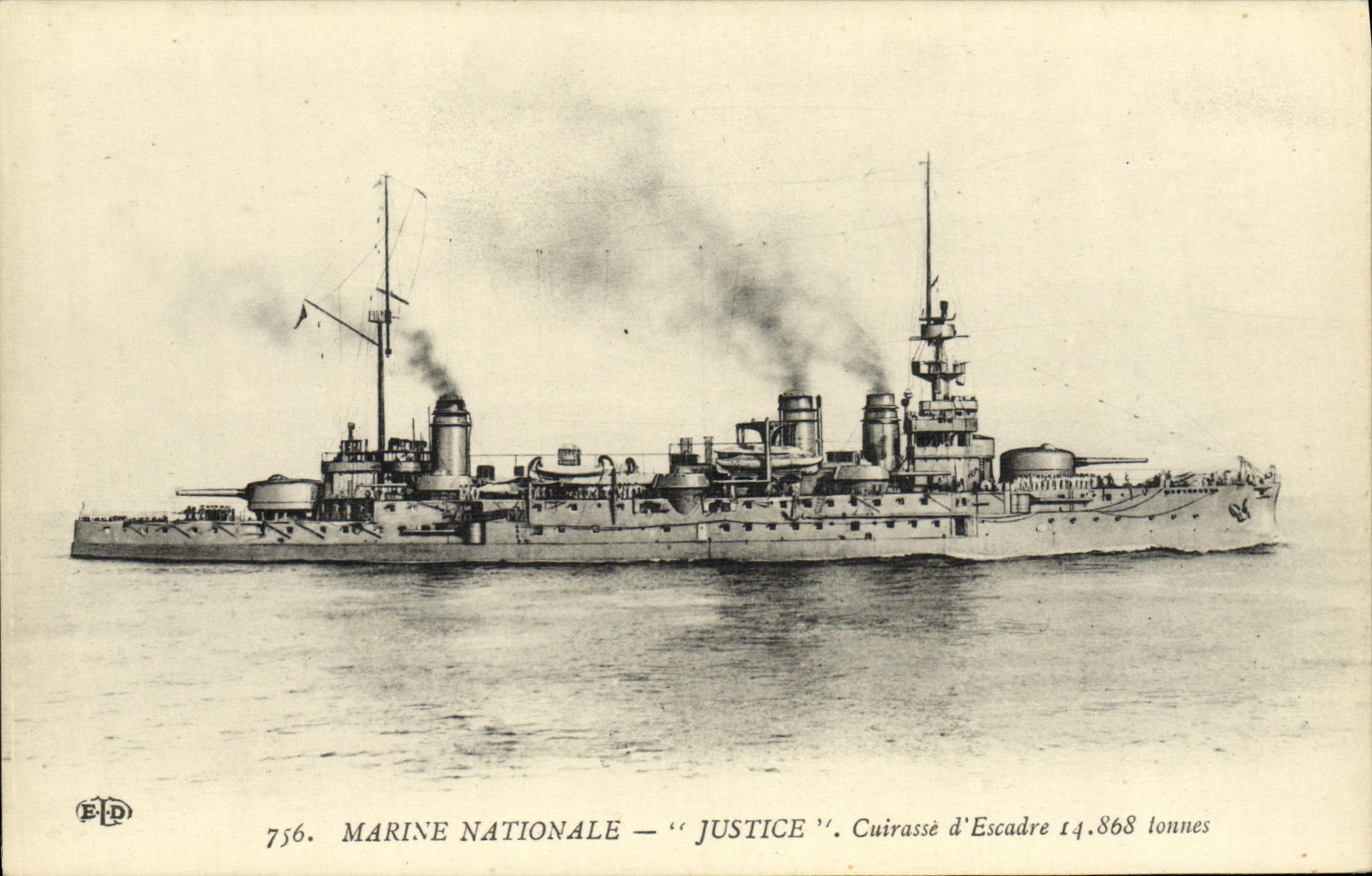 CPA Bateau Justice Cuirasse d'escadre