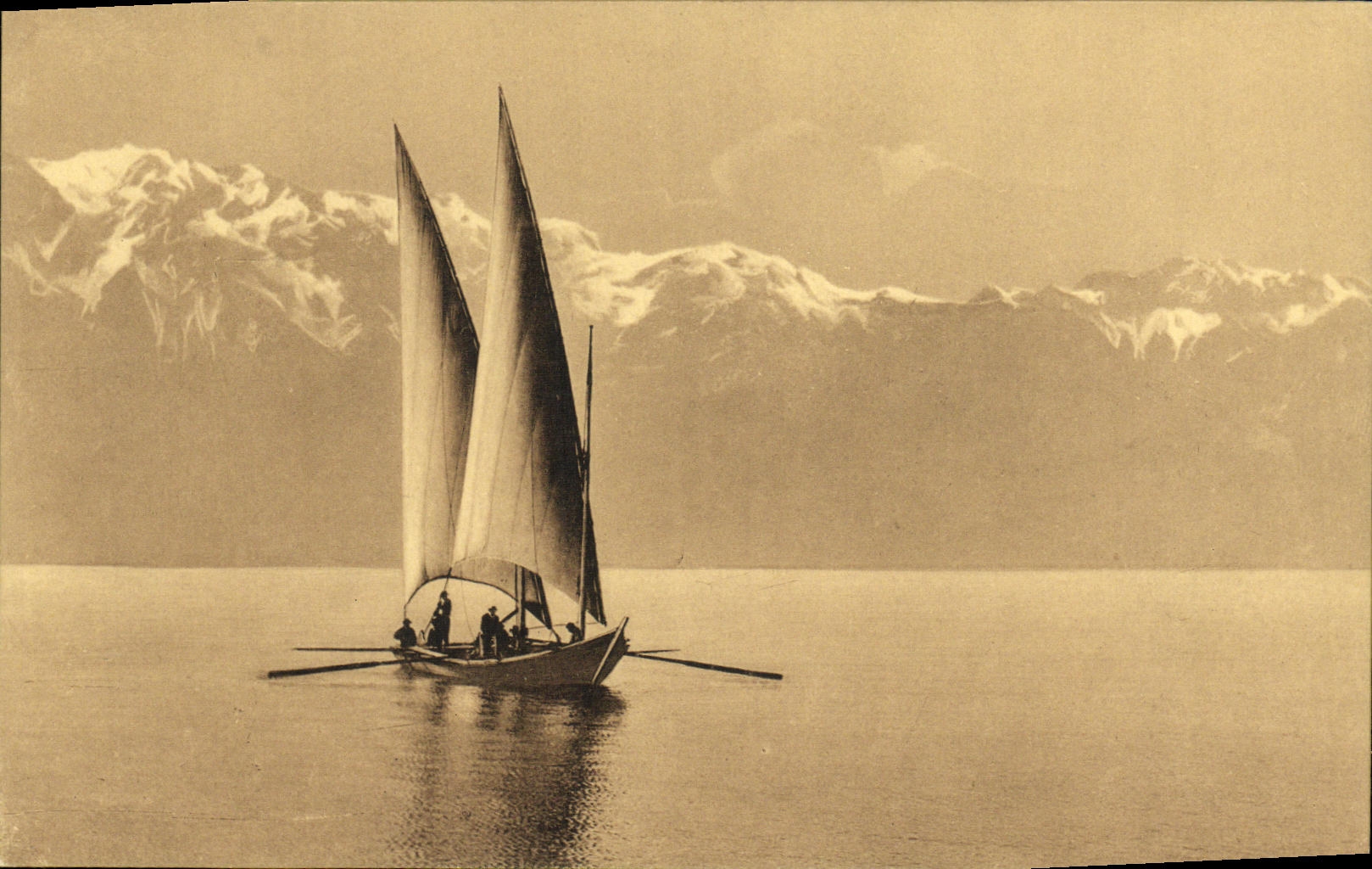 VINTAGE POSTCARD Boat Swiss Boat Lake leman