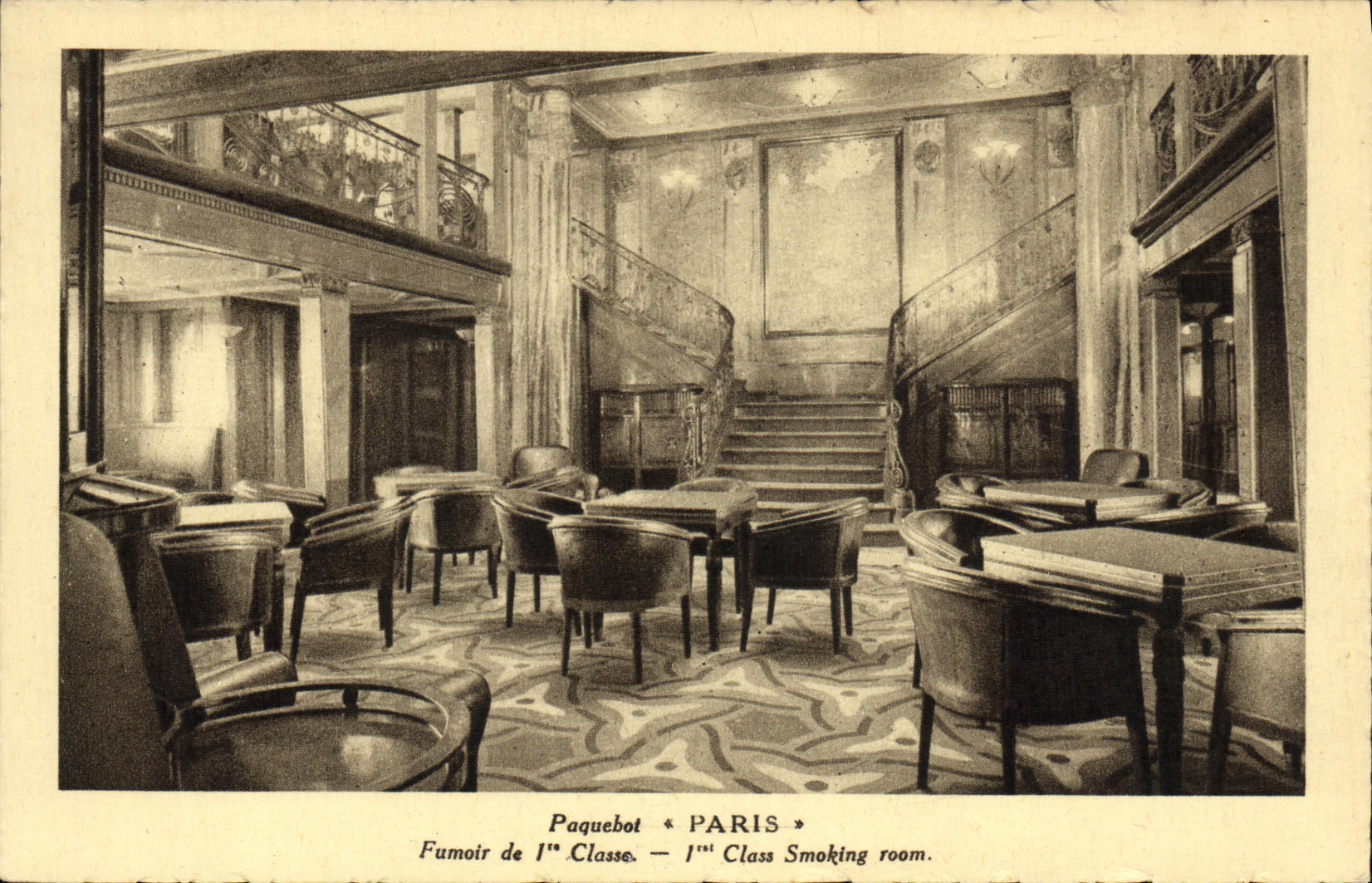 CPA Bateau Paquebot Paris Fumoir de 1ere classe 