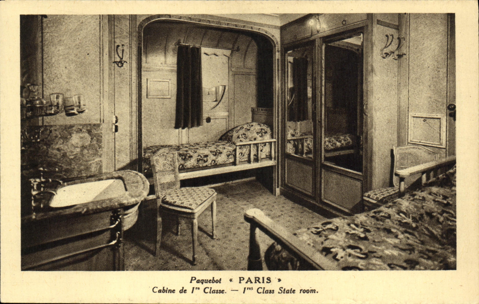 CPA Bateau Paquebot Paris Cabine de 1ere classe 