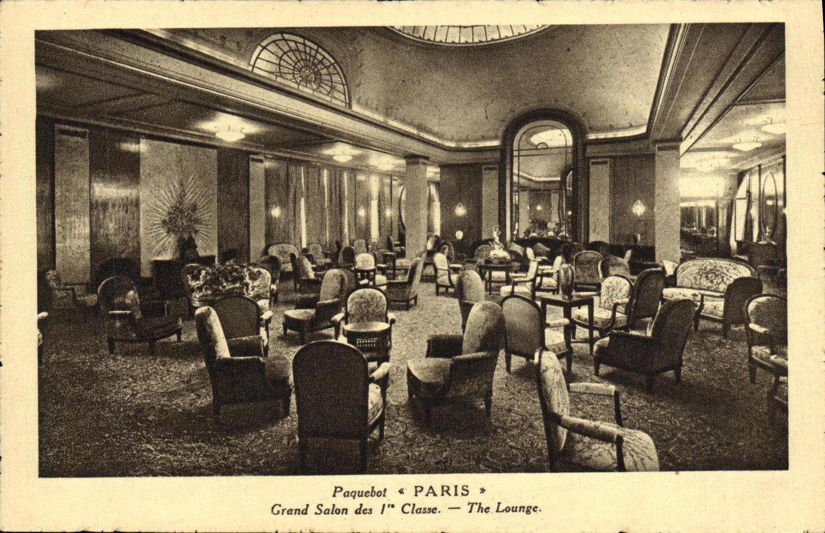 CPA Bateau Paquebot Paris Grand salon de 1ere classe 