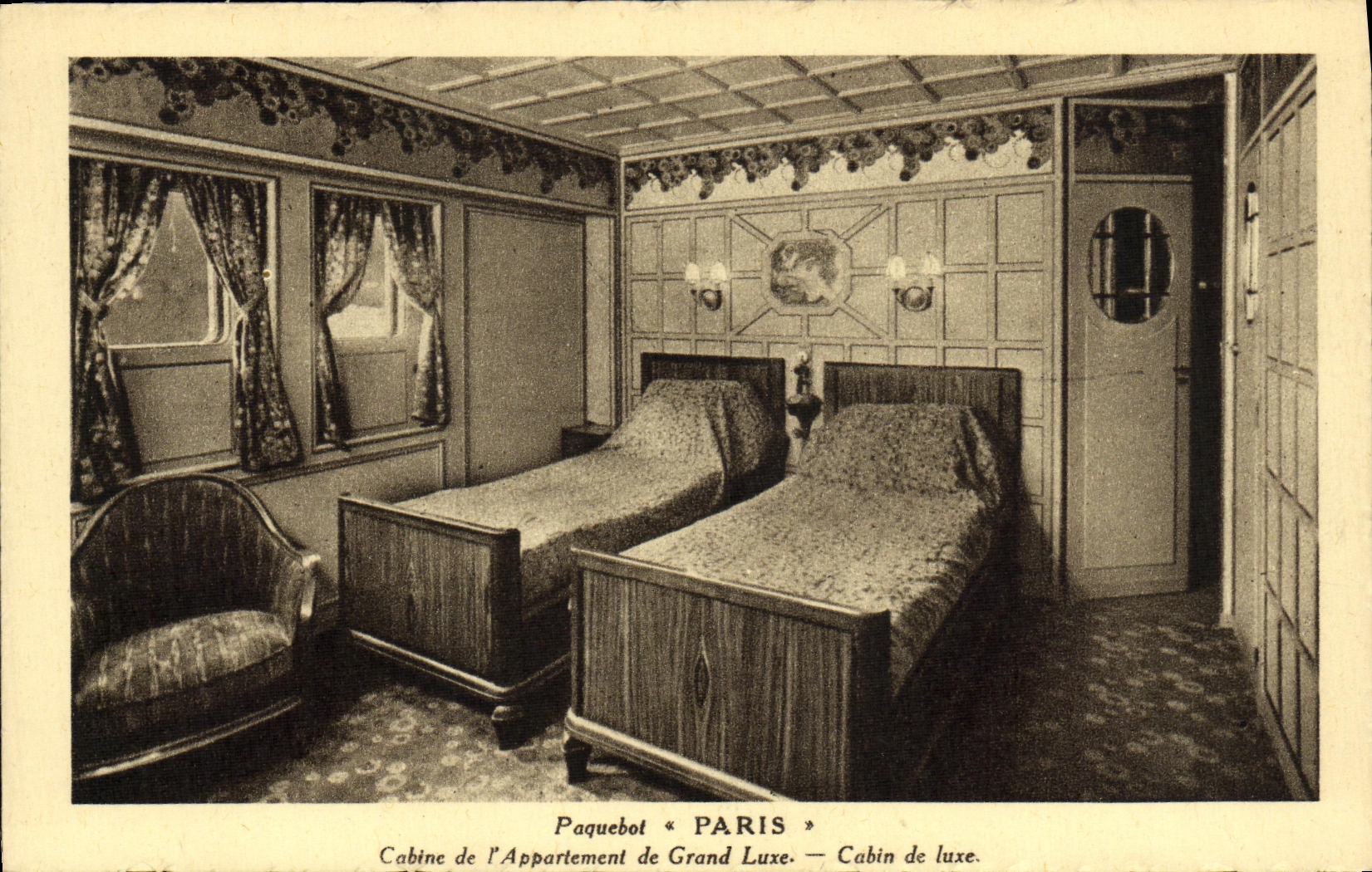 CPA Bateau Paquebot Paris Cabine de l'appartement de grand luxe