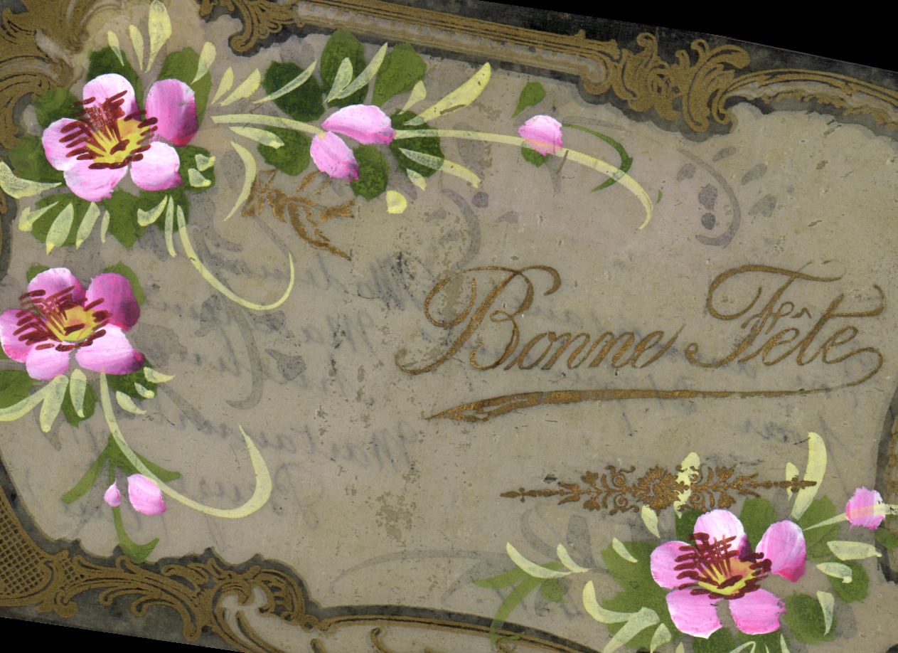 CPA Fantaisie Fleurs (decor a la main)
