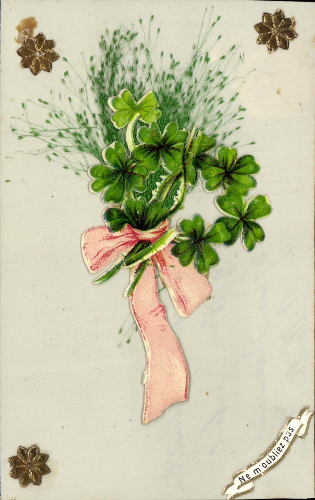 CPA Fantaisie Fleurs Trefles