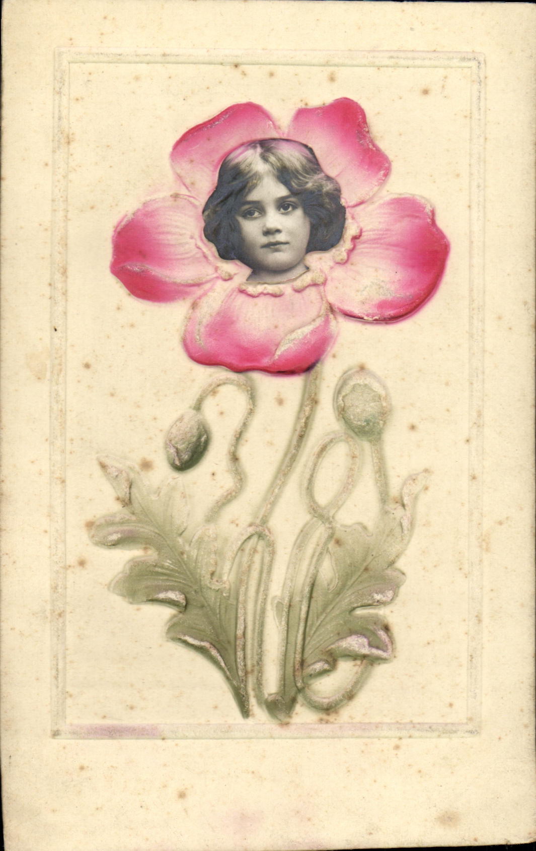 CPA Fantaisie Fleurs Enfant