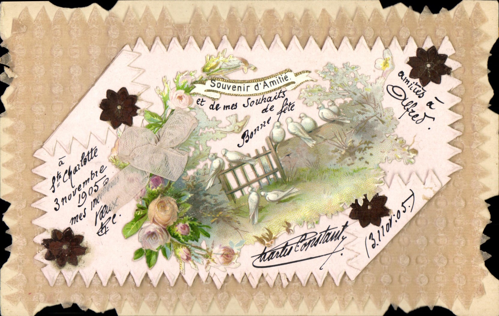 CPA Fantaisie Fleurs Colombes 