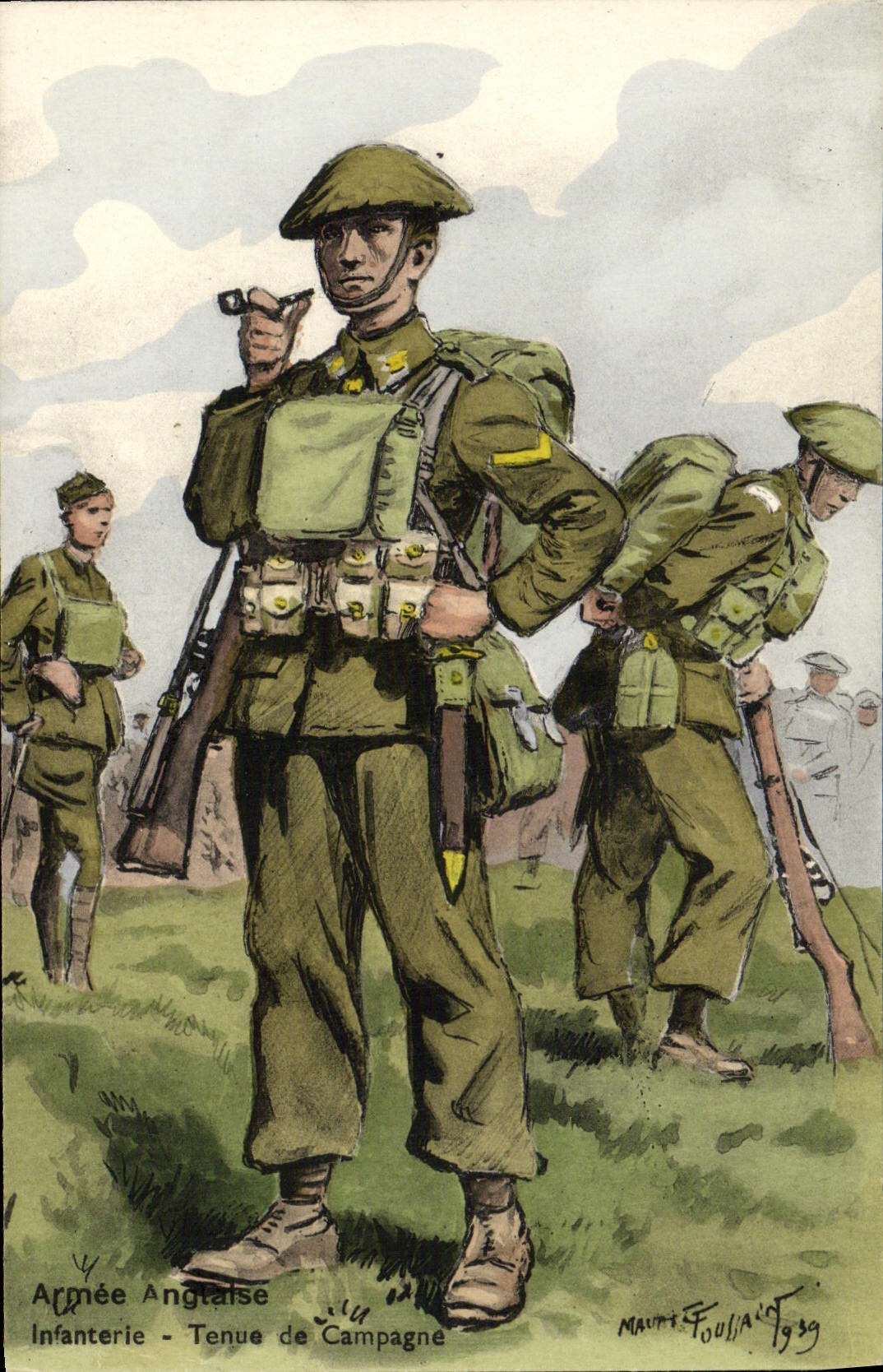 CPA Armee anglaise Militaria Infanterie Tenue de campagne