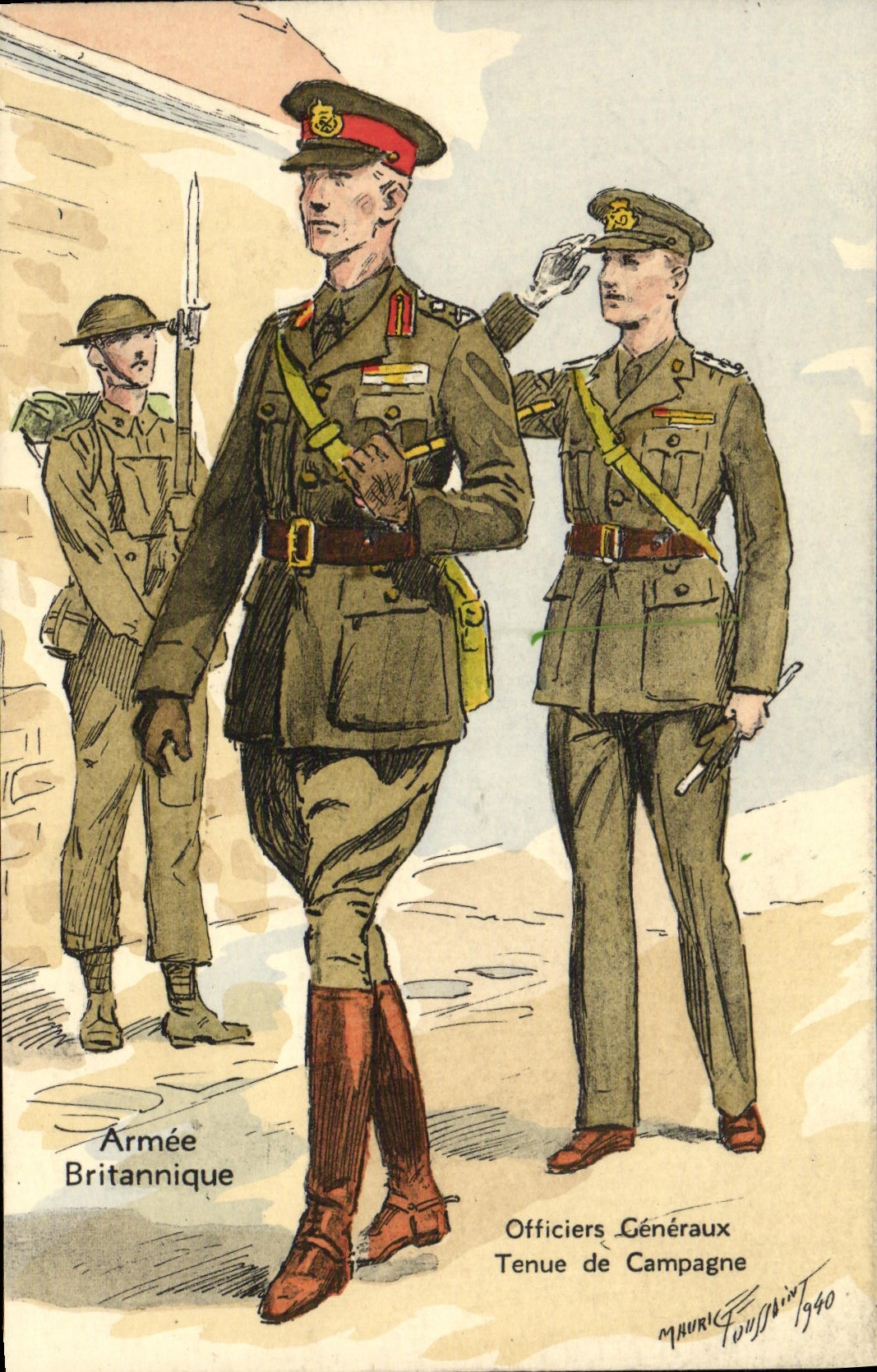 CPA Armee britannique anglaise Militaria Officiers generaux Tenue de campagne 