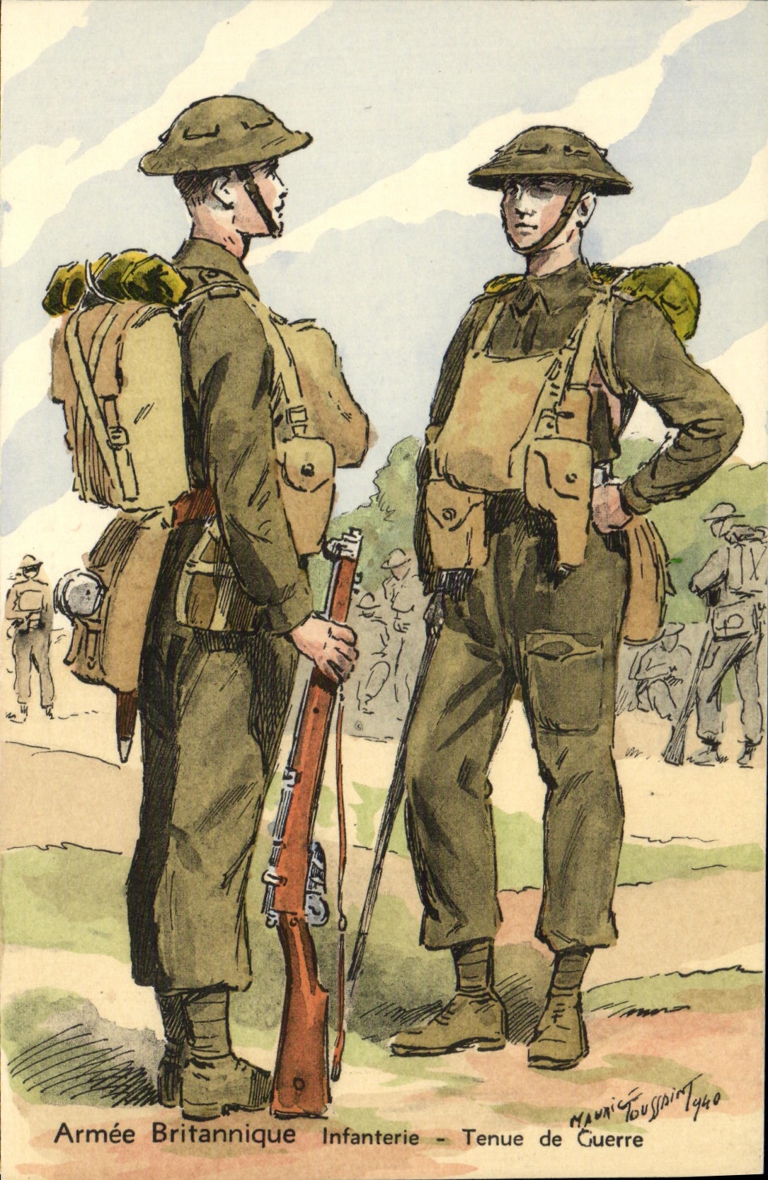 CPA Armee britannique anglaise Militaria Infanterie Tenue de guerre