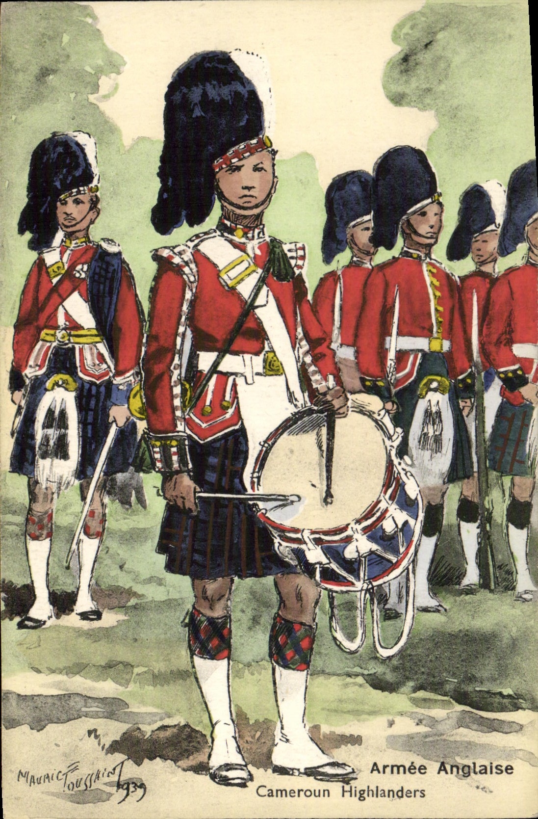 CPA Armee britannique anglaise Militaria Cameroun Highlanders