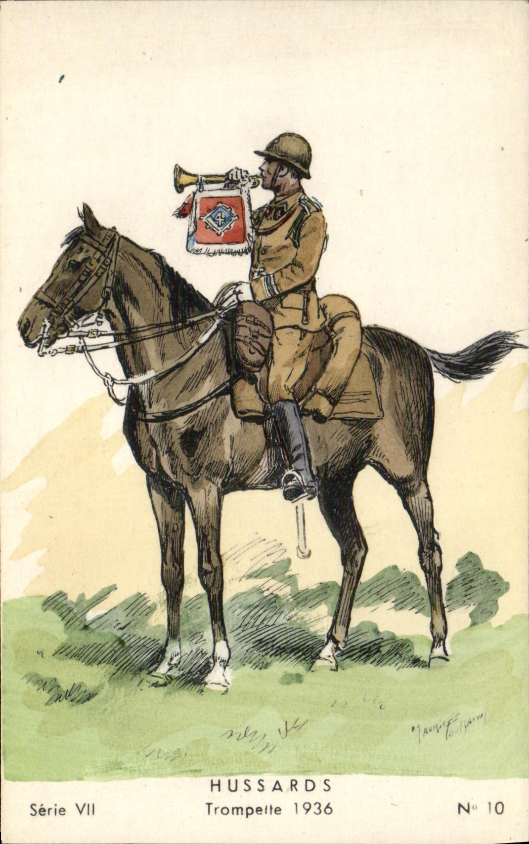 CPA Militaria Hussards 1936