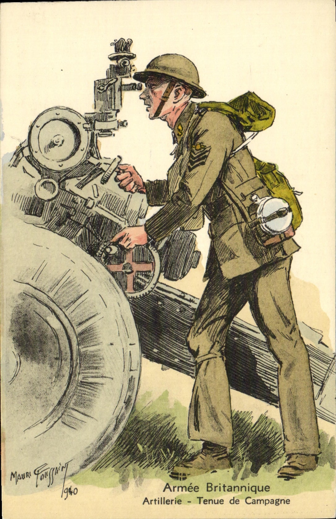 CPA Armee britannique anglaise Militaria Artillerie Tenue de campagne 