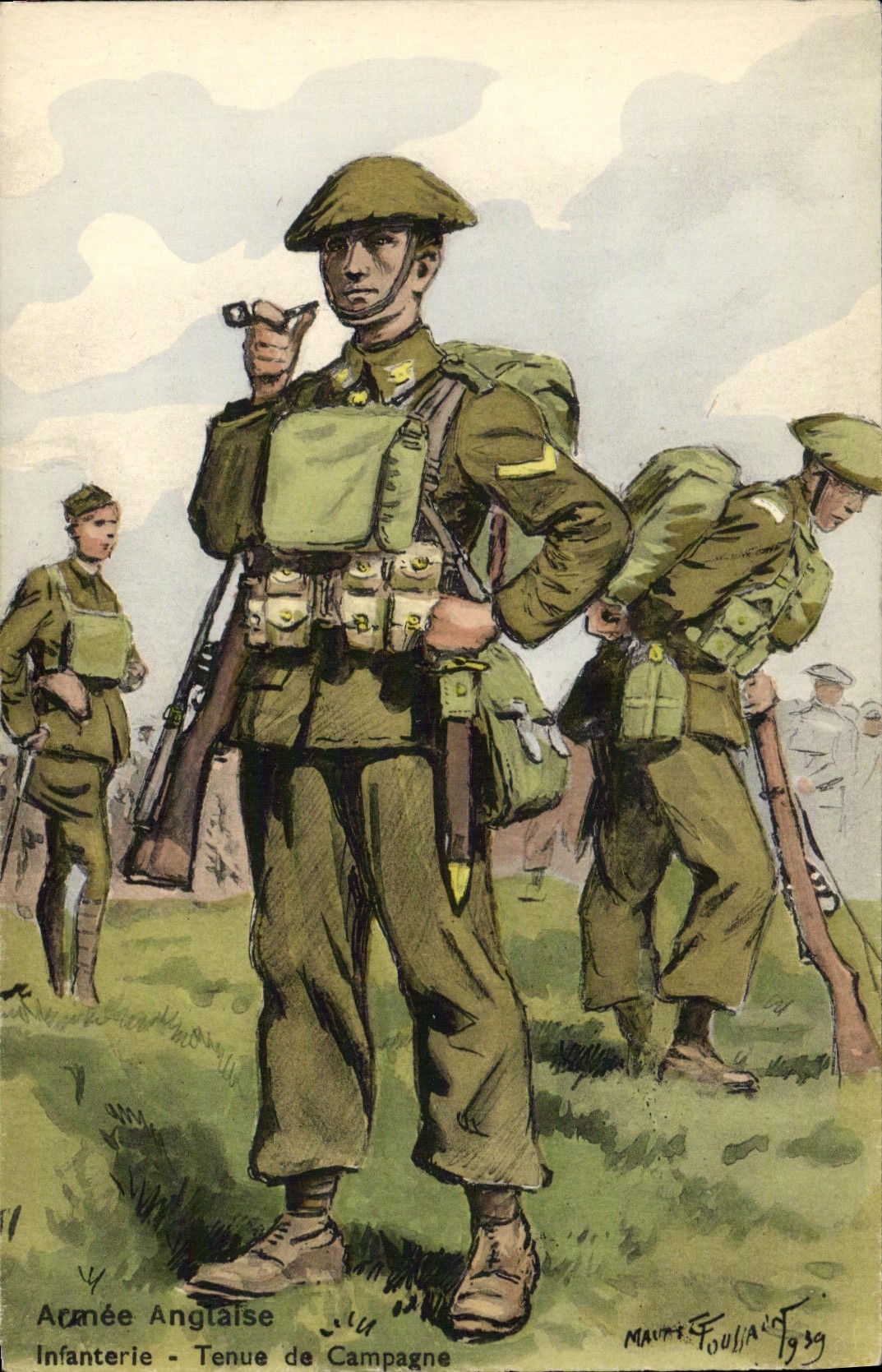 CPA Armee britannique anglaise Militaria Infanterie Tenue de Campagne 