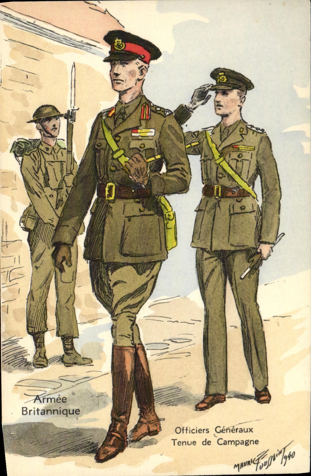 CPA Armee britannique anglaise Militaria Officiers generaux Tenue de campagne