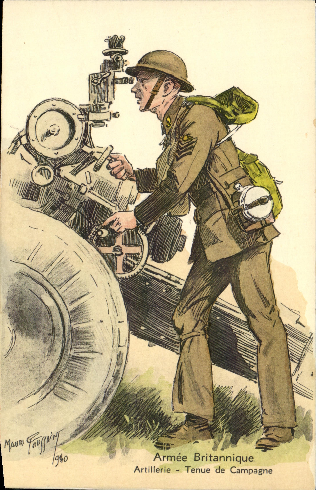CPA Armee britannique anglaise Militaria Artillerie Tenue de campagne