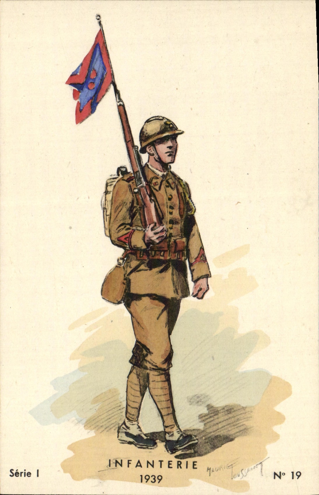 VINTAGE POSTCARD Militaria Infantry 1939