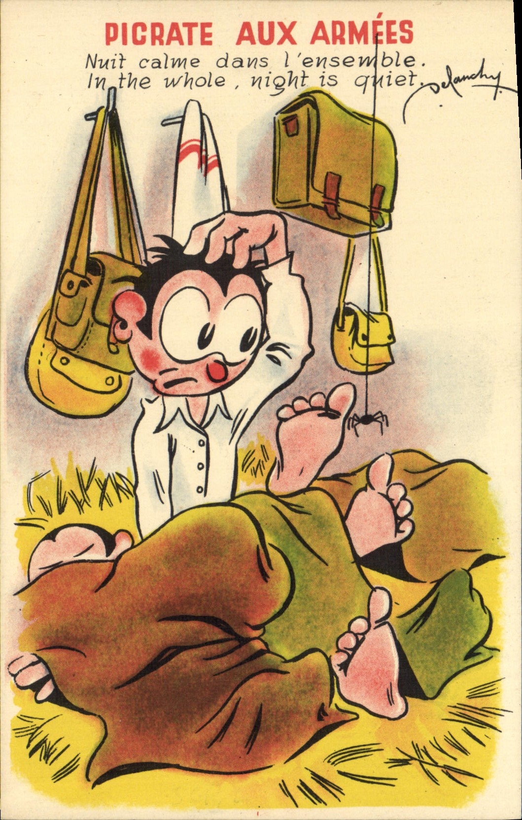 VINTAGE POSTCARD Militaria Pigrate with the armies