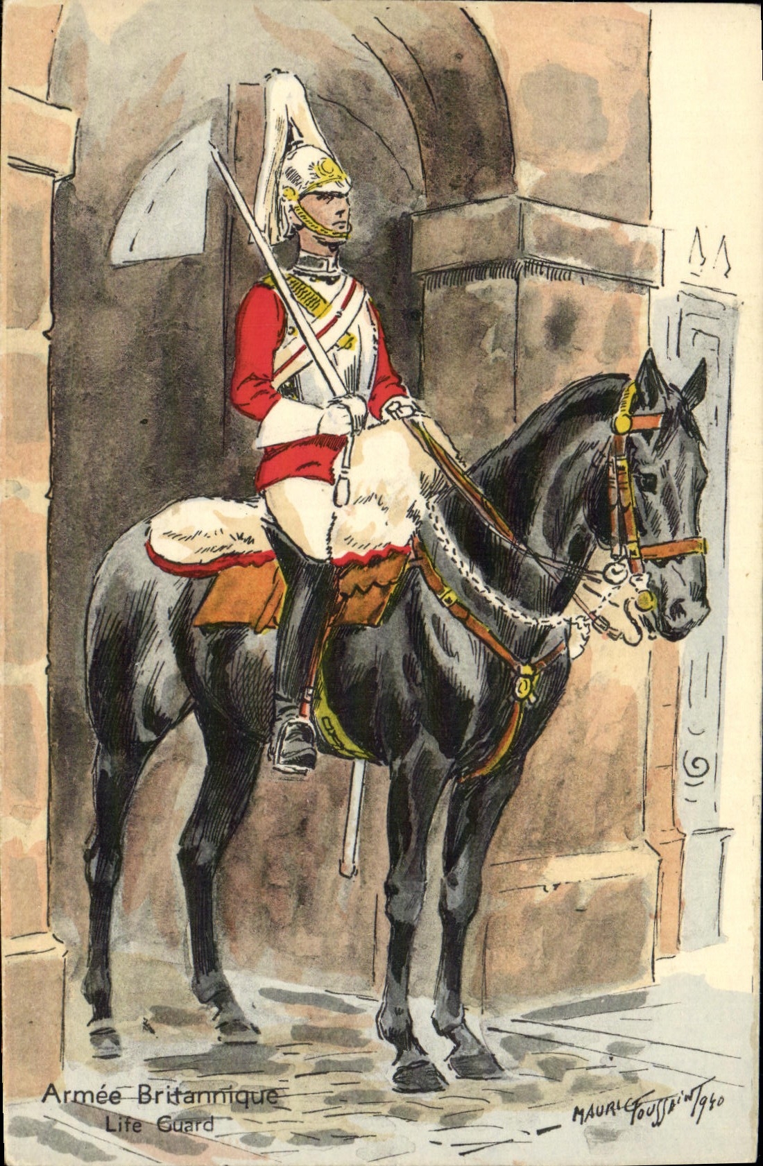 CPA Militaria Armee britannique Life Guard cheval