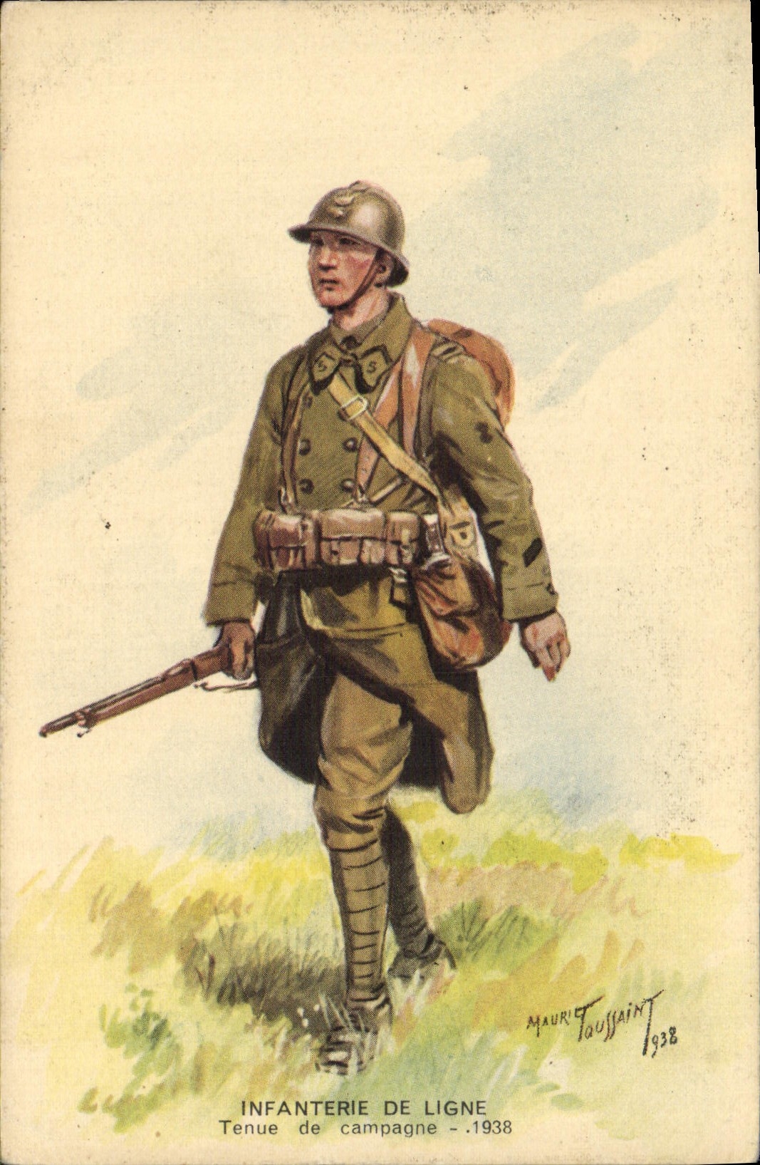 CPA Infanterie de ligne Tenue de campagne 1938 Militaria 
