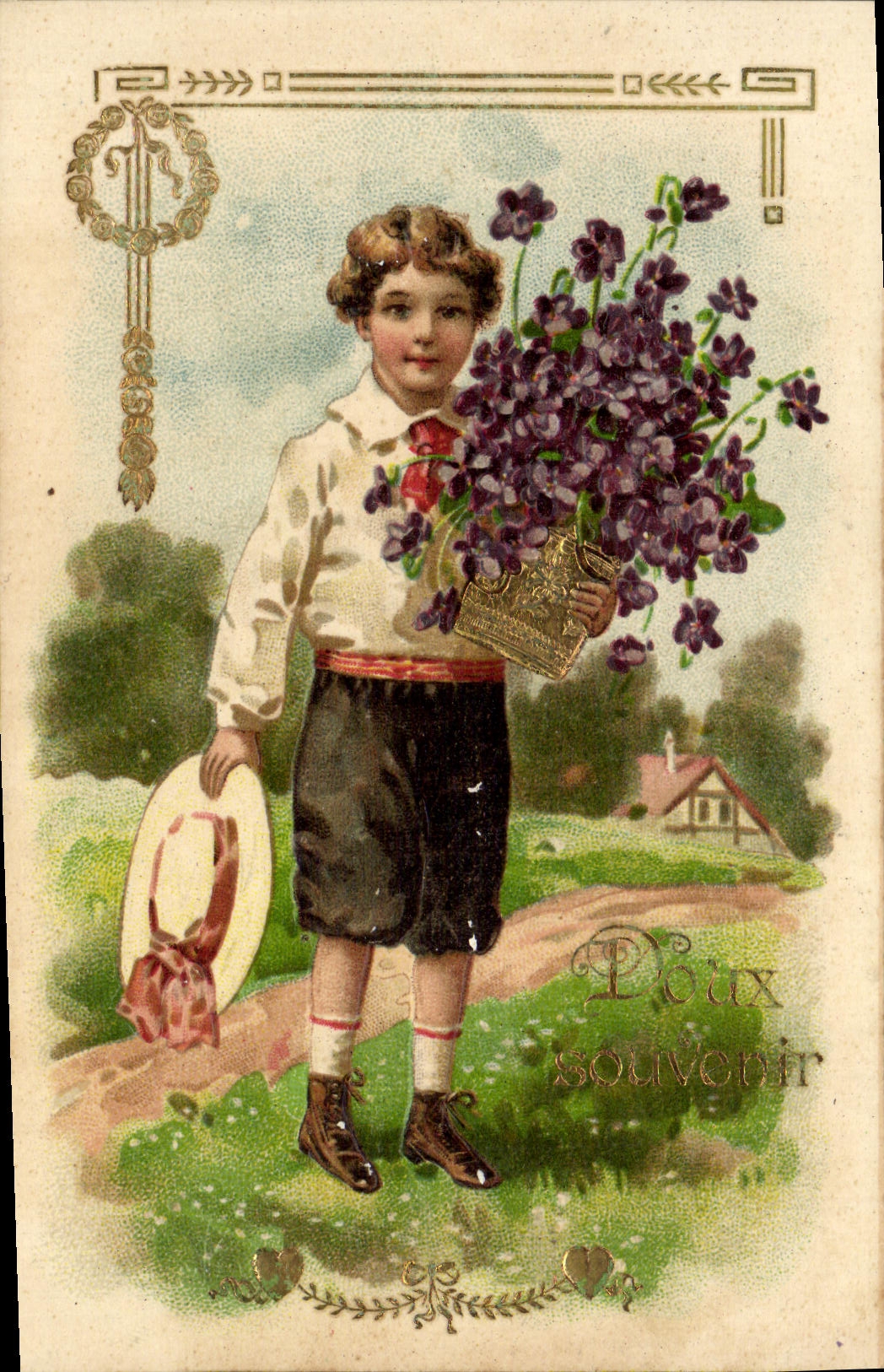 CPA Fantaisie Fleurs Enfant