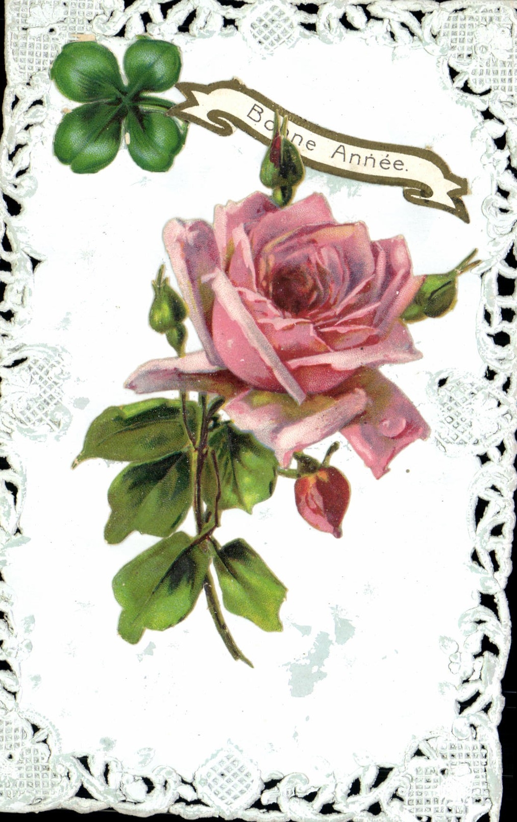 CPA Fantaisie Fleurs brodee