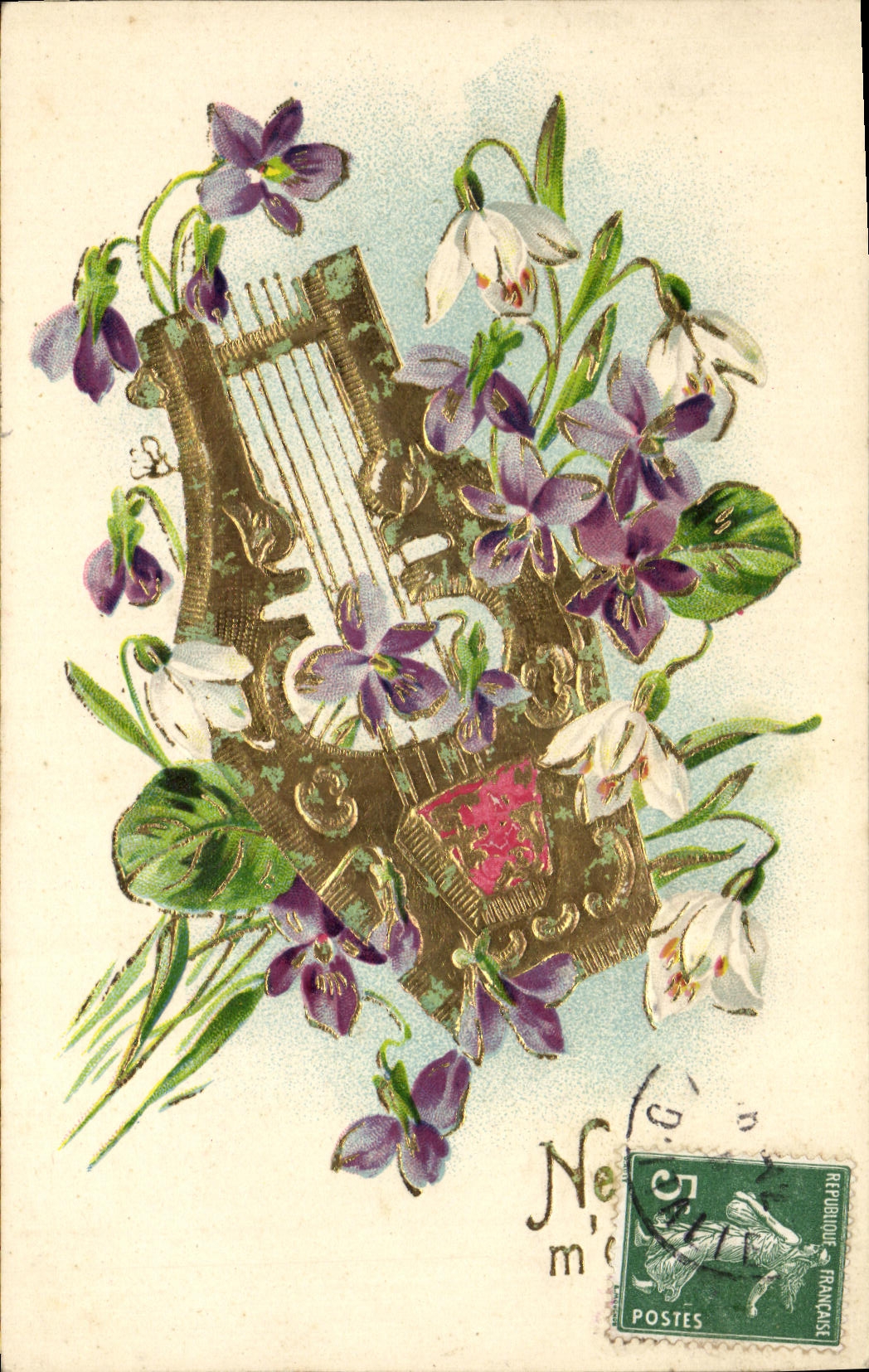 CPA Fantaisie Fleurs Lire 