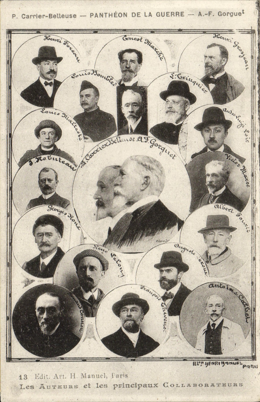 POSTAL de la VENDIMIA el panteón de la guerra Gorguet Militaria