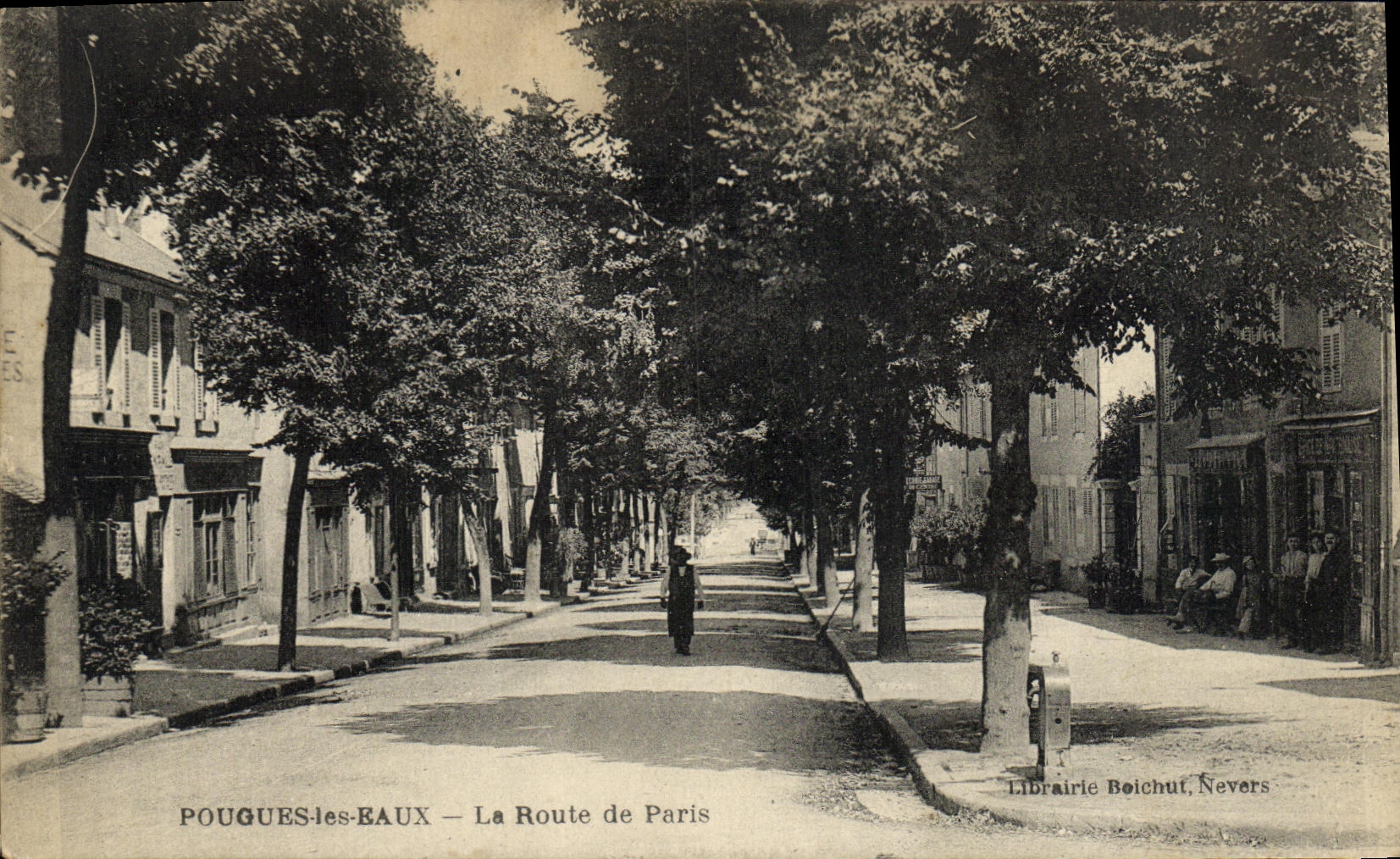 VINTAGE POSTCARD Pougues Water the road of Paris