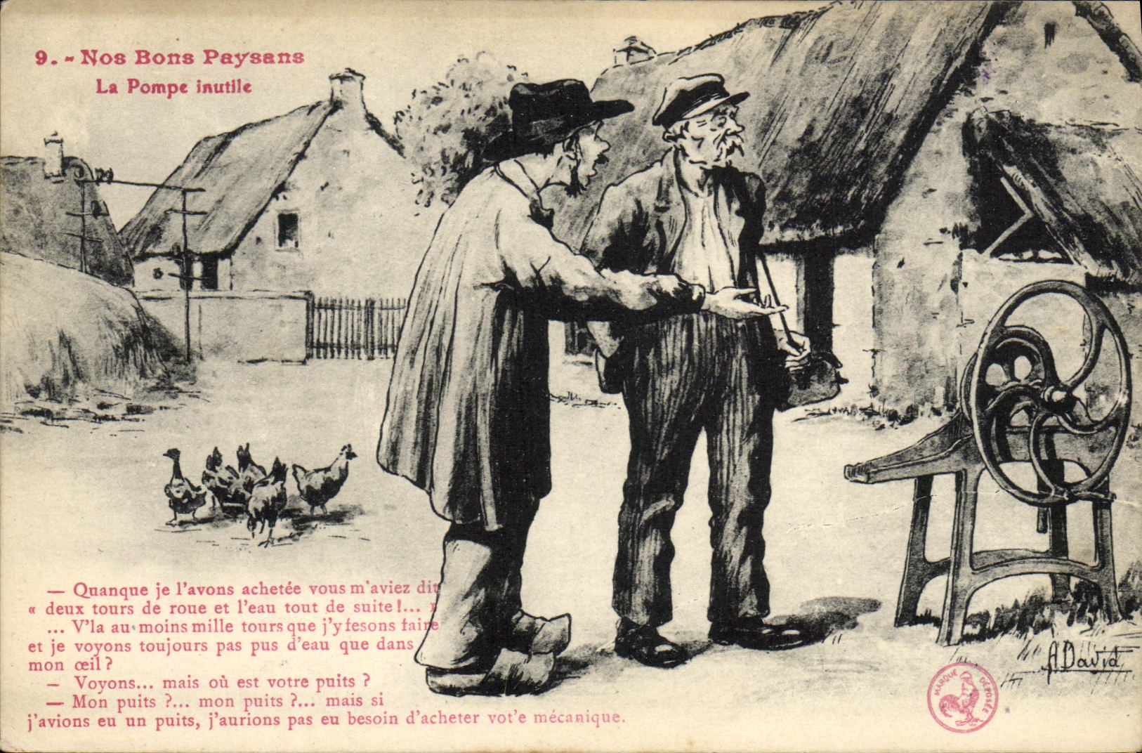 CPA Nos bons paysans La pompe inutile Folklore 