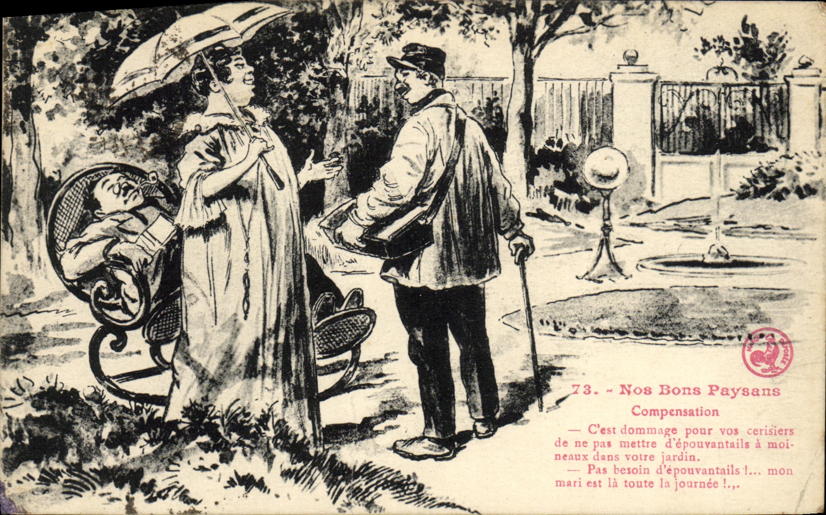 VINTAGE POSTCARD Our good peasants Compensation Factor