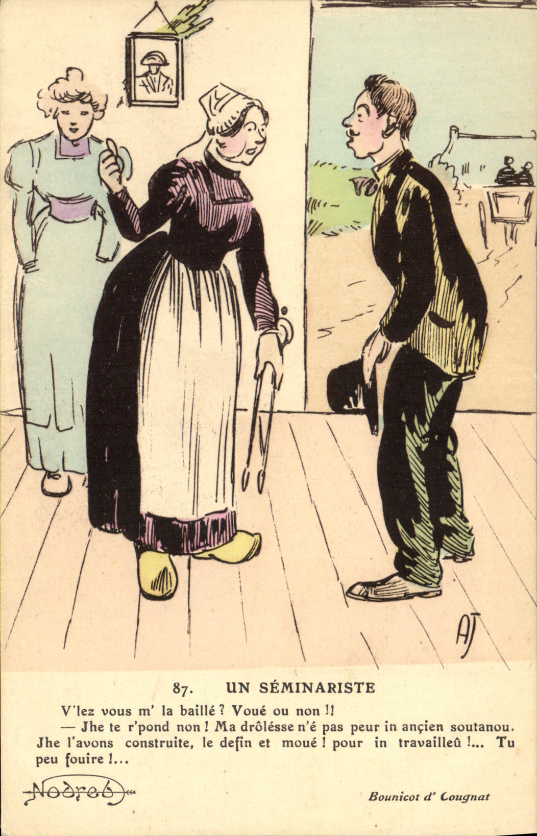 CPA Folklore Un seminariste