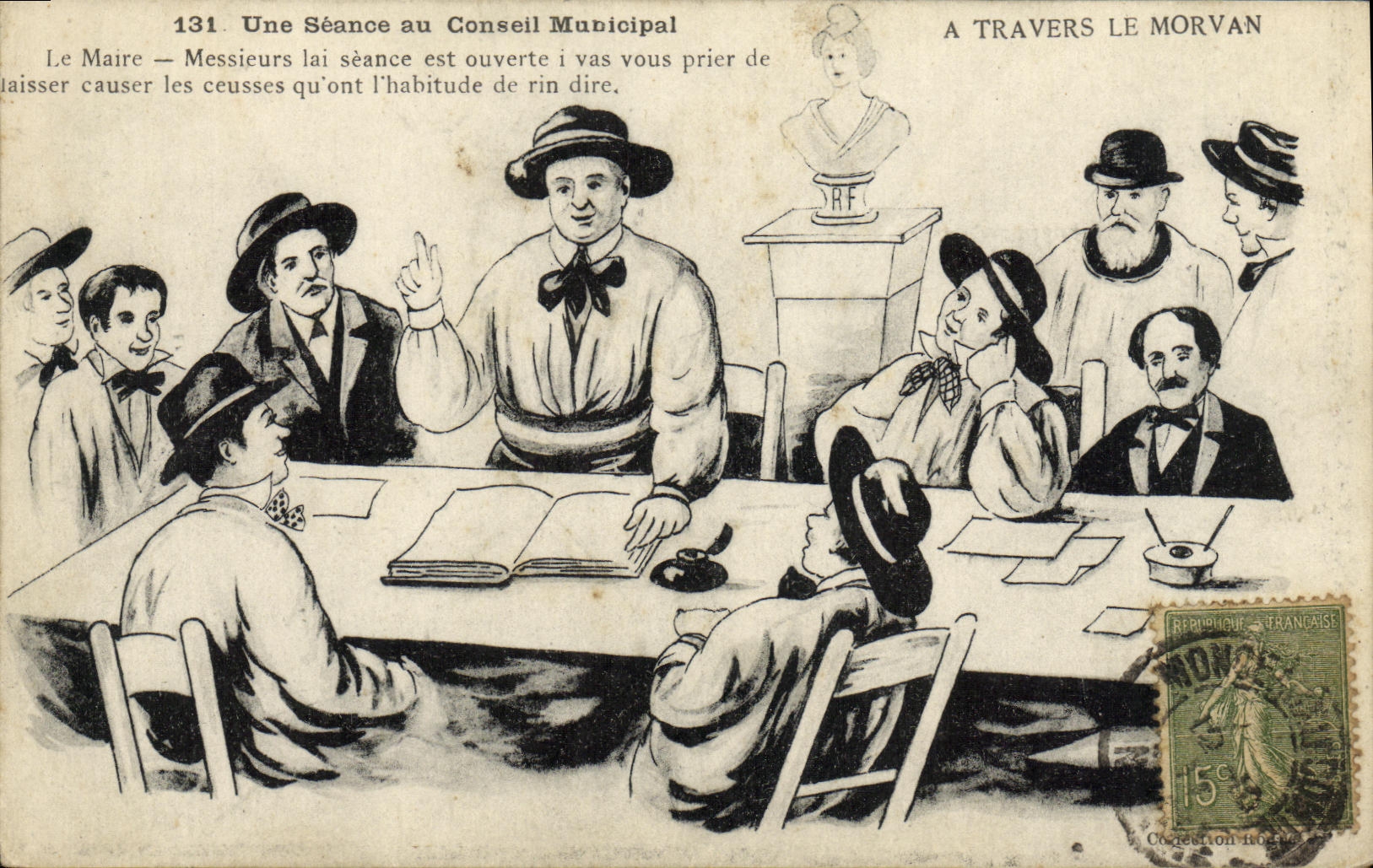 CPA Folklore Une seance du conseil municipal