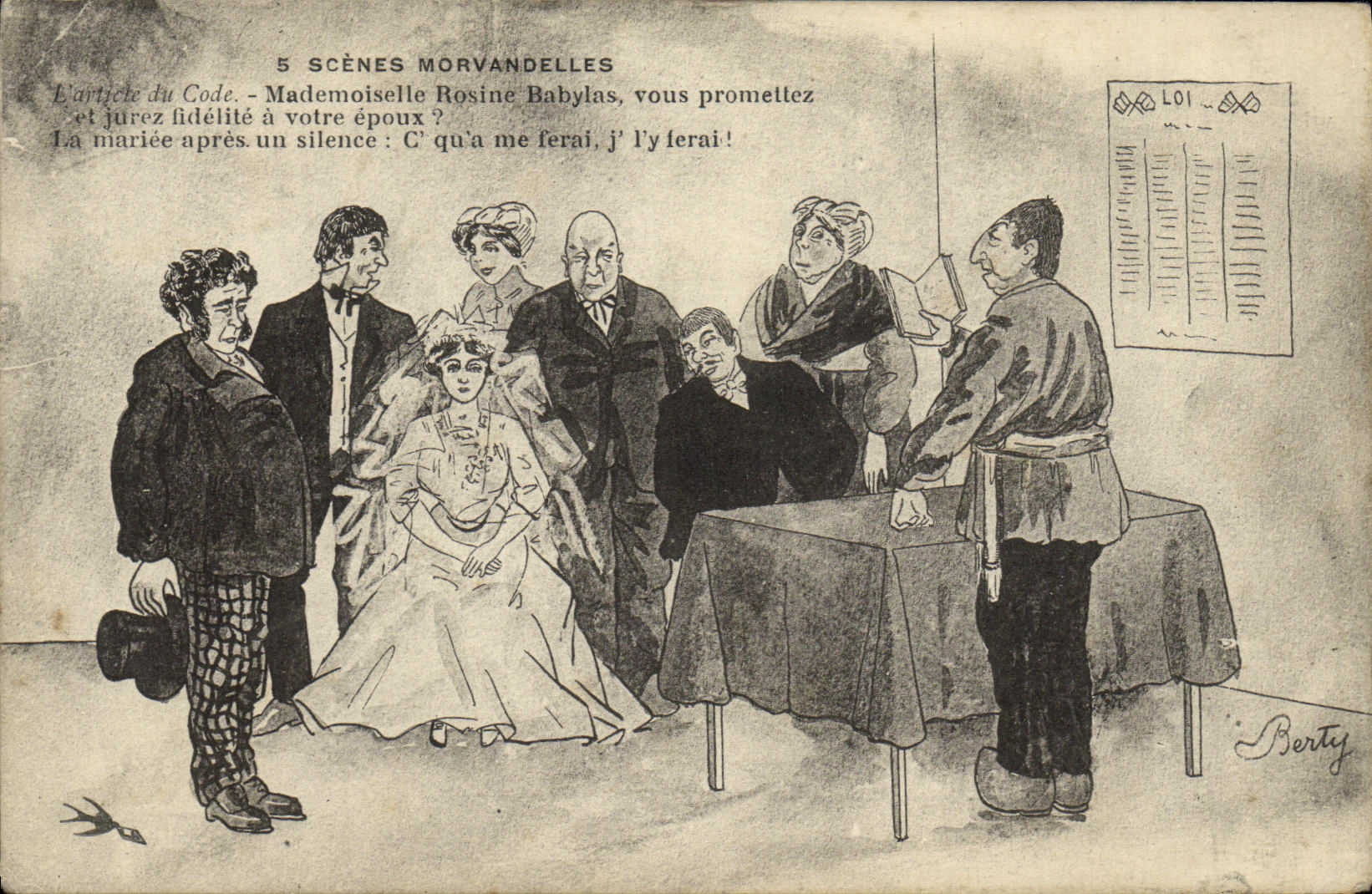 CPA Folklore Scenes morvandelles Mariage 