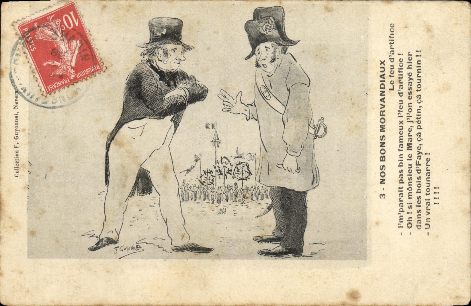 CPA Folklore Nos bons morvandiaux Le feu d'artifice