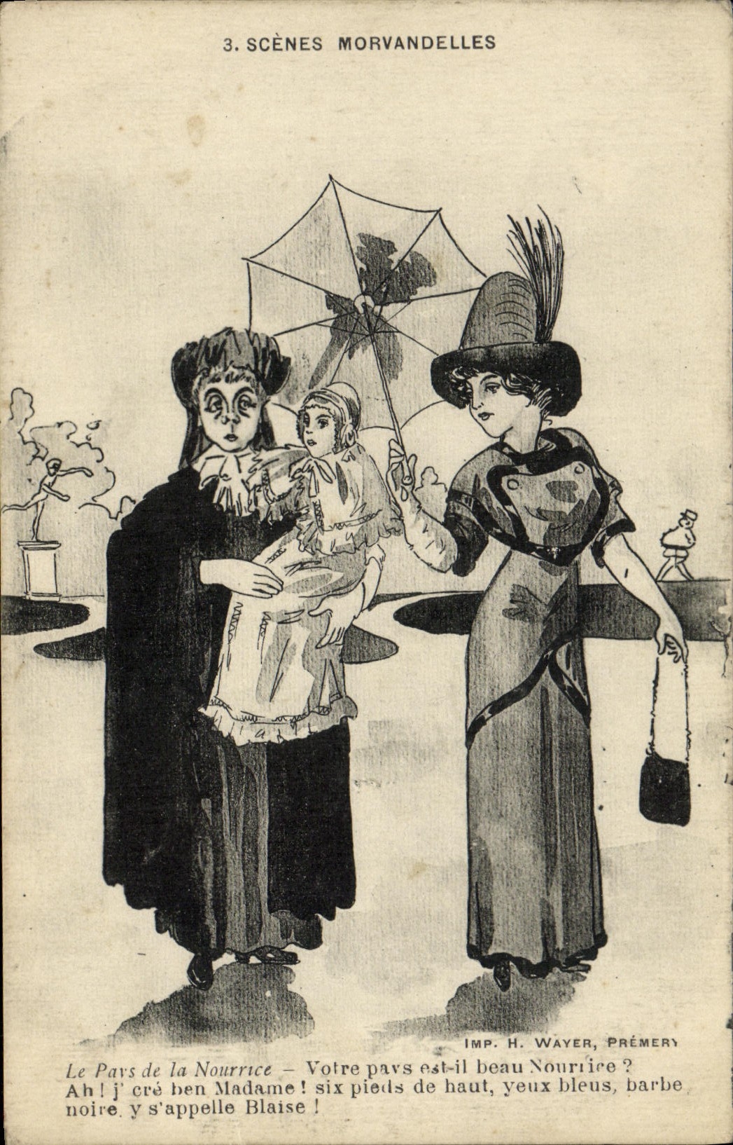 CPA Folklore Scenes morvandelles Le pays de la nourrice 