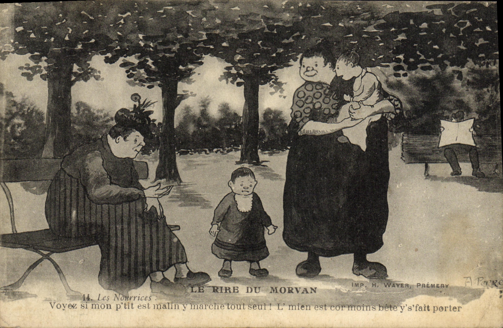 CPA Folklore Le rire du Morvan Les nourrices