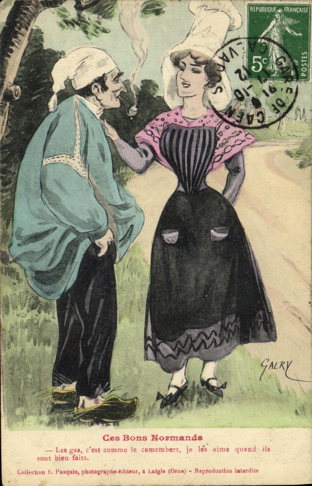 CPA Folklore Ces bons Normands