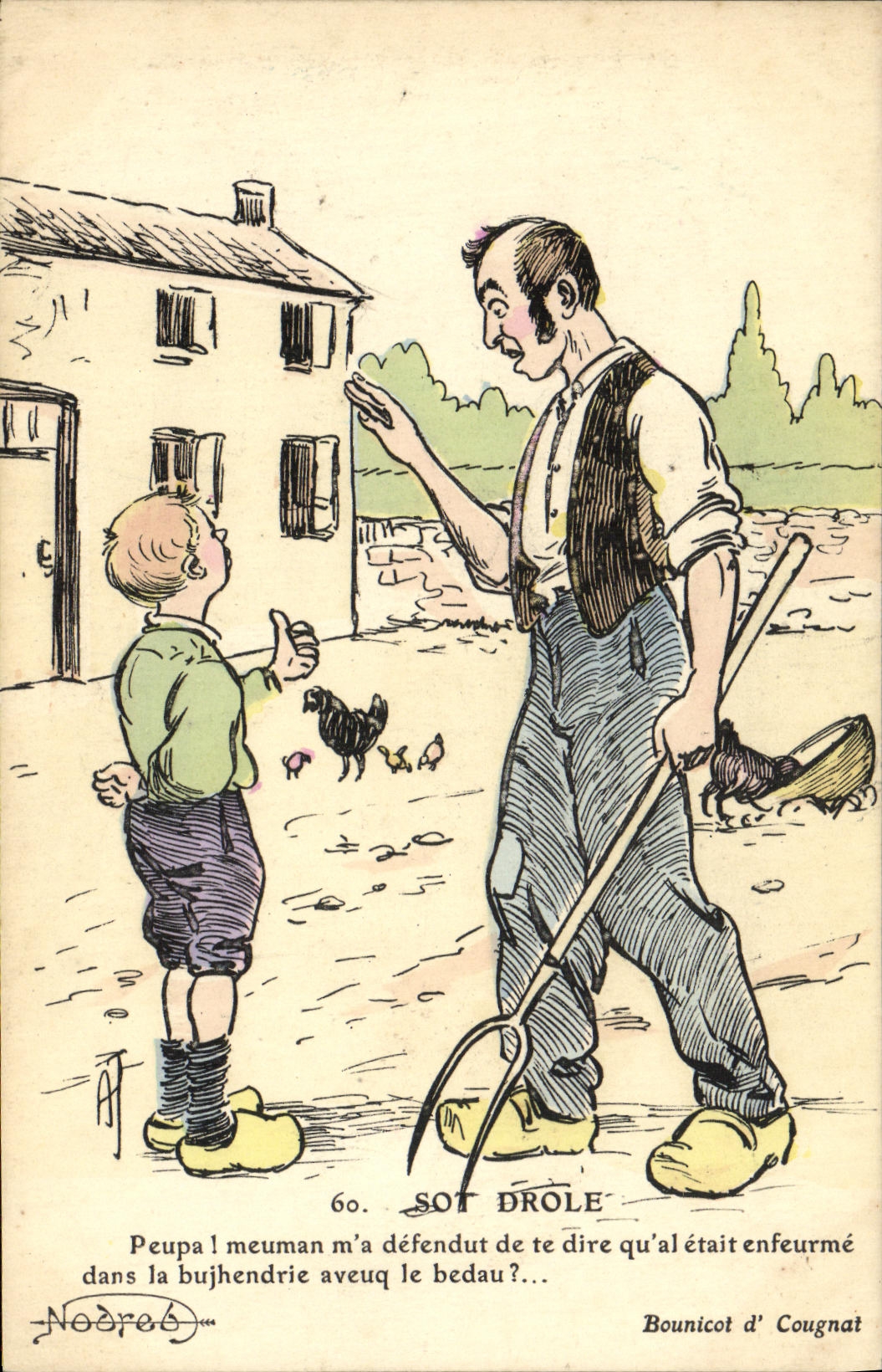 CPA Folklore Sot Drole 