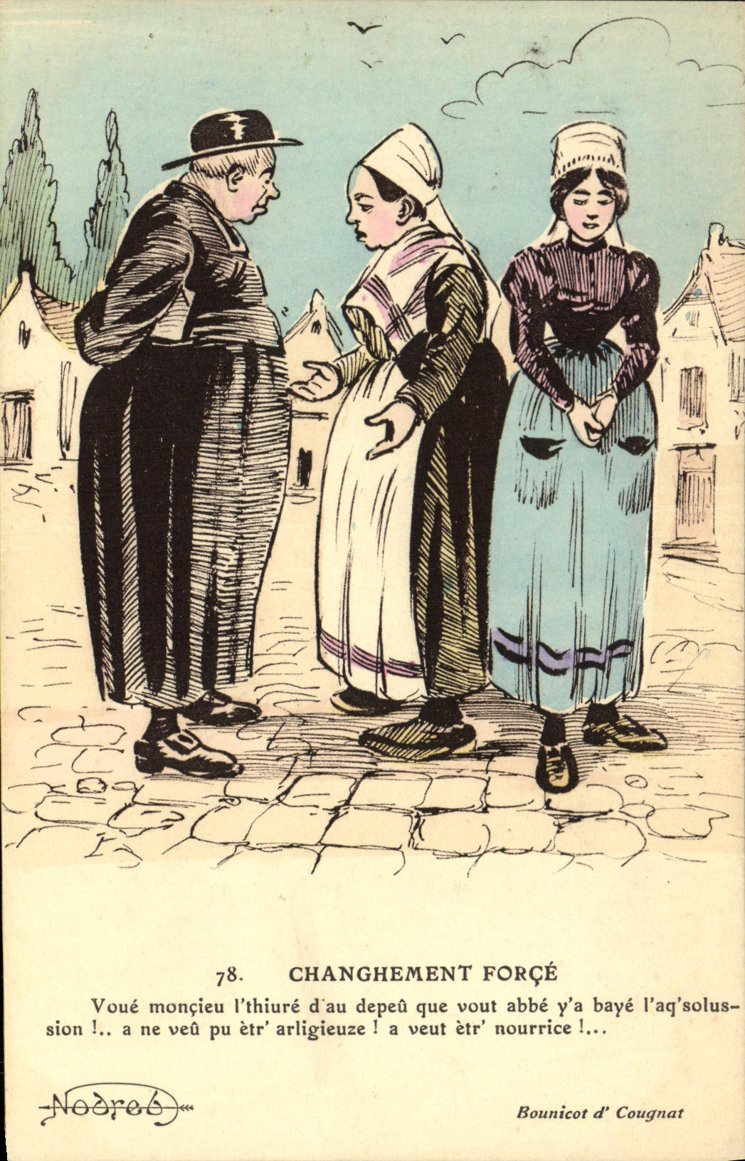 CPA Folklore changement force