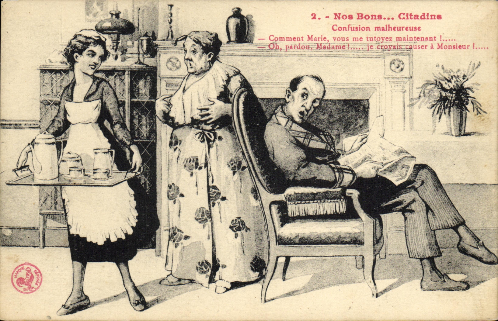 VINTAGE POSTCARD Our good townsmen unhappy Confusion