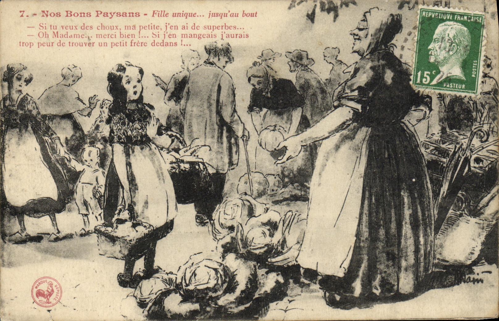 CPA Nos bons paysans Fille unique 