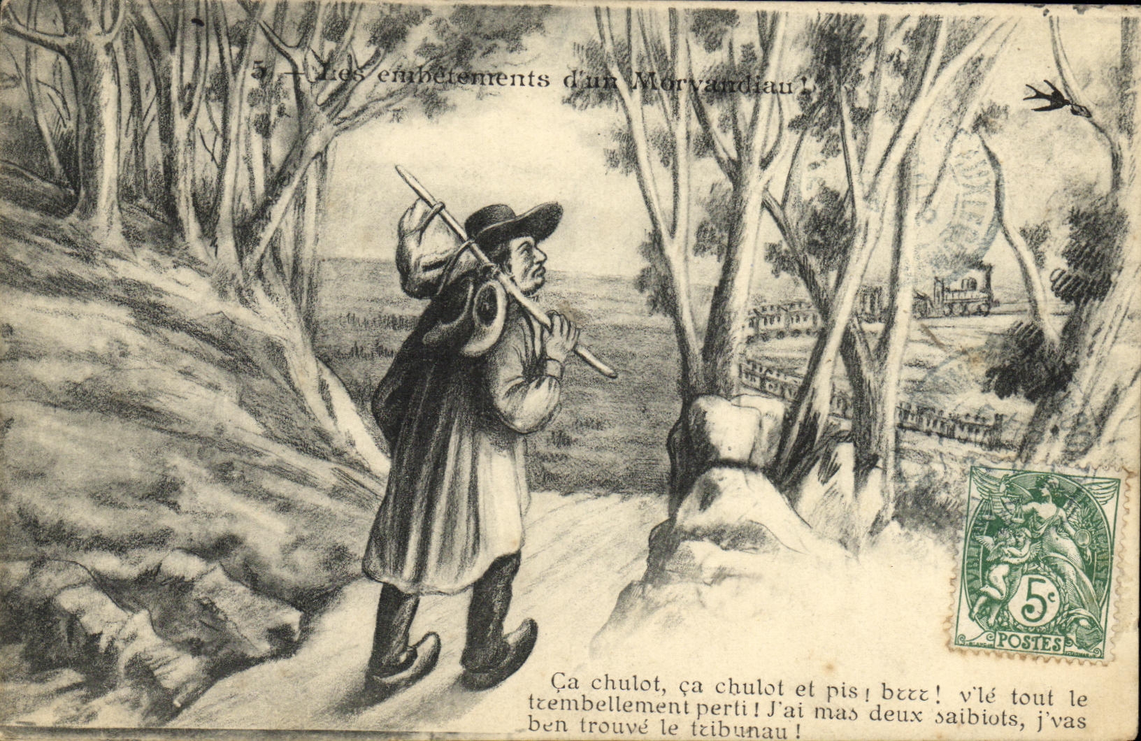 CPA Embetements d'un Morvandiau Folklore Train 