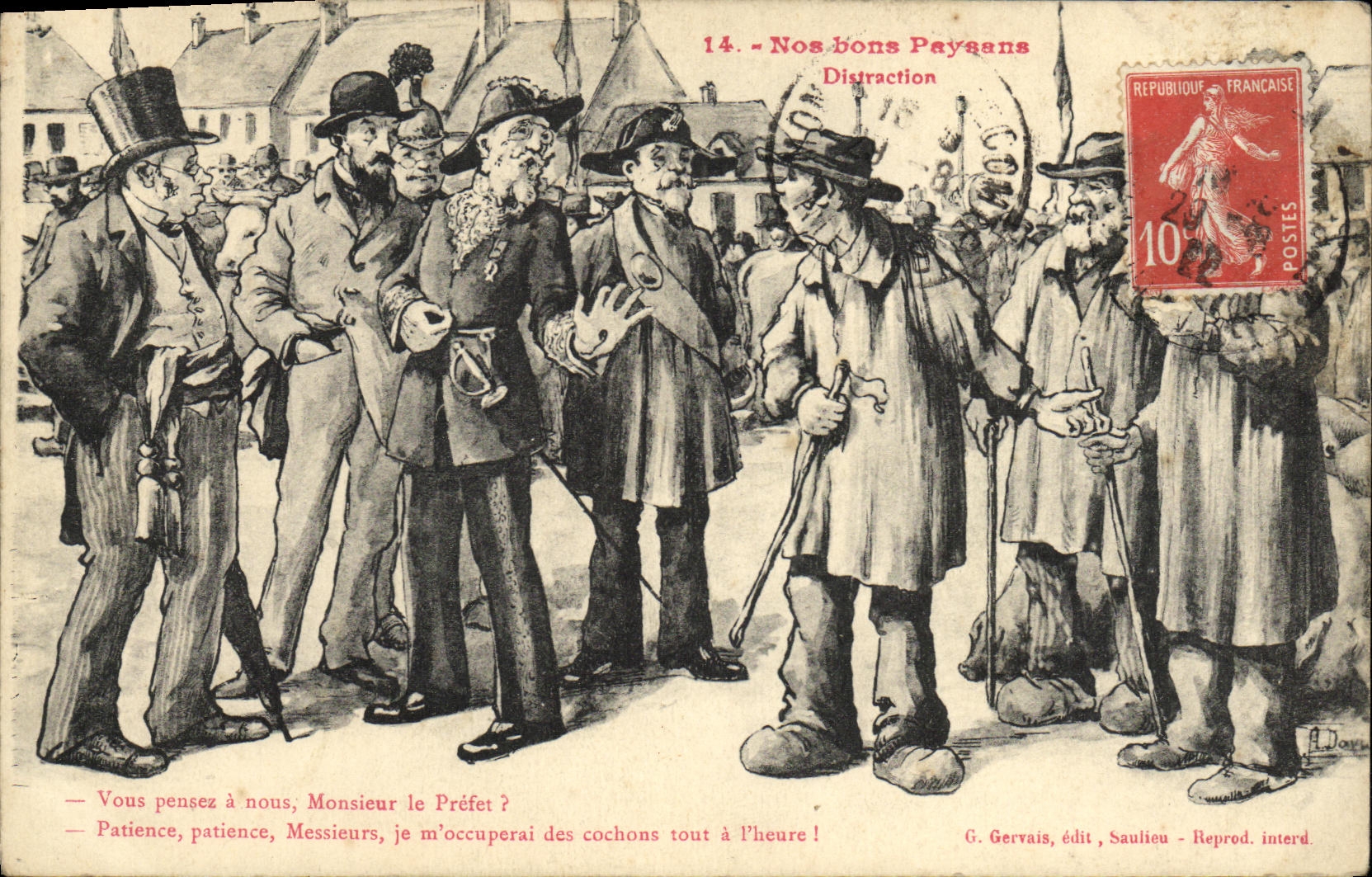 CPA Sourire du Morvan Galanterie morvandelle Train