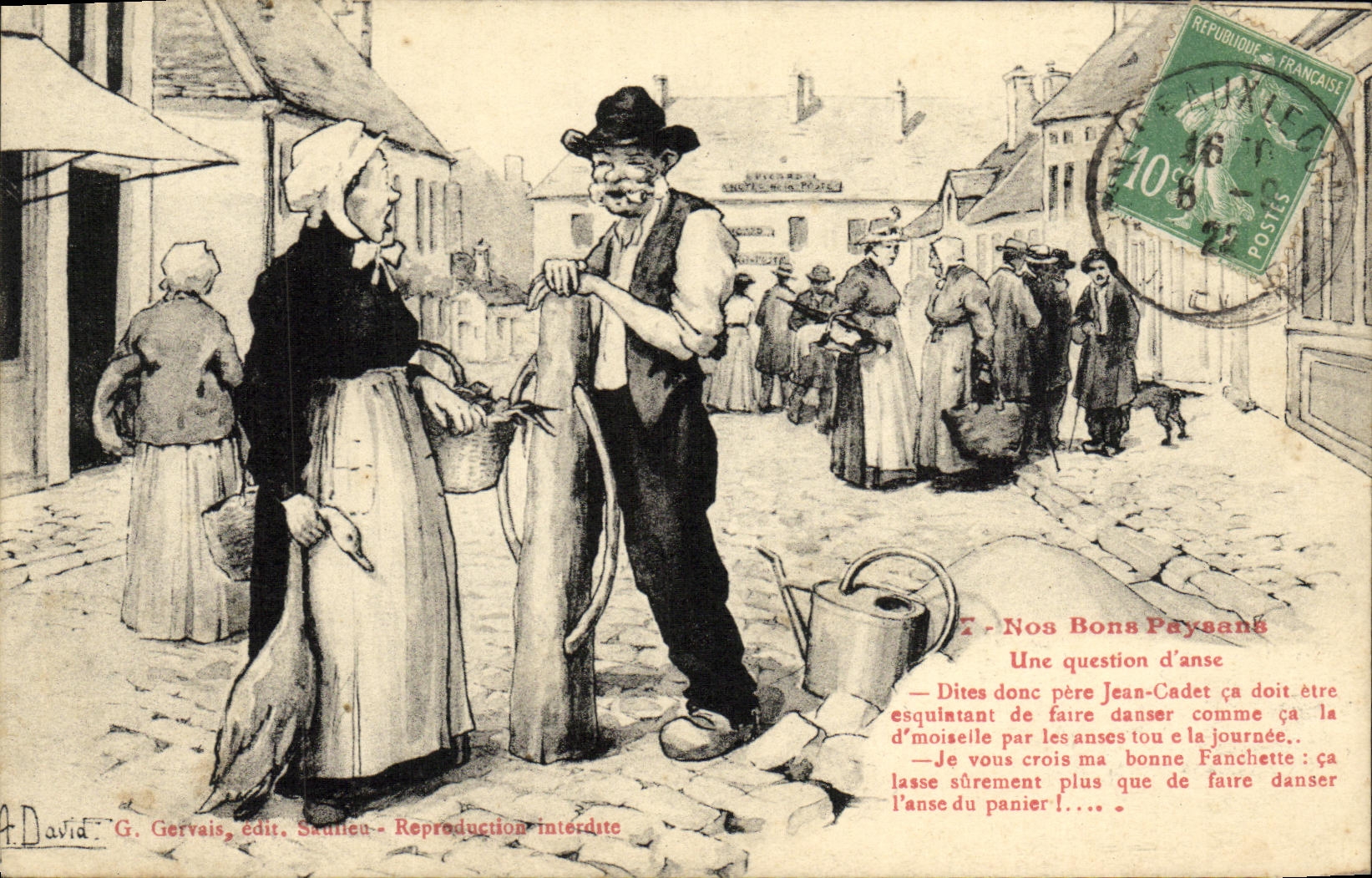 CPA Nos bons paysans Une question d'anse Folklore