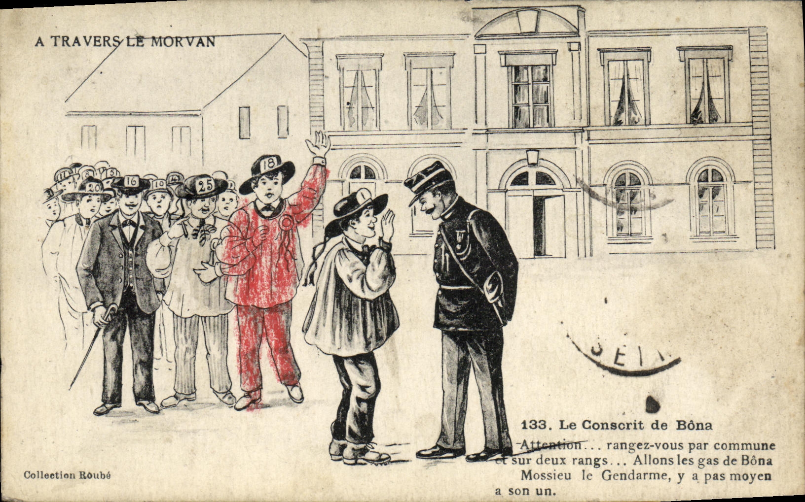 CPA a travers le Morvan Le conscrit de Bona Gendarme