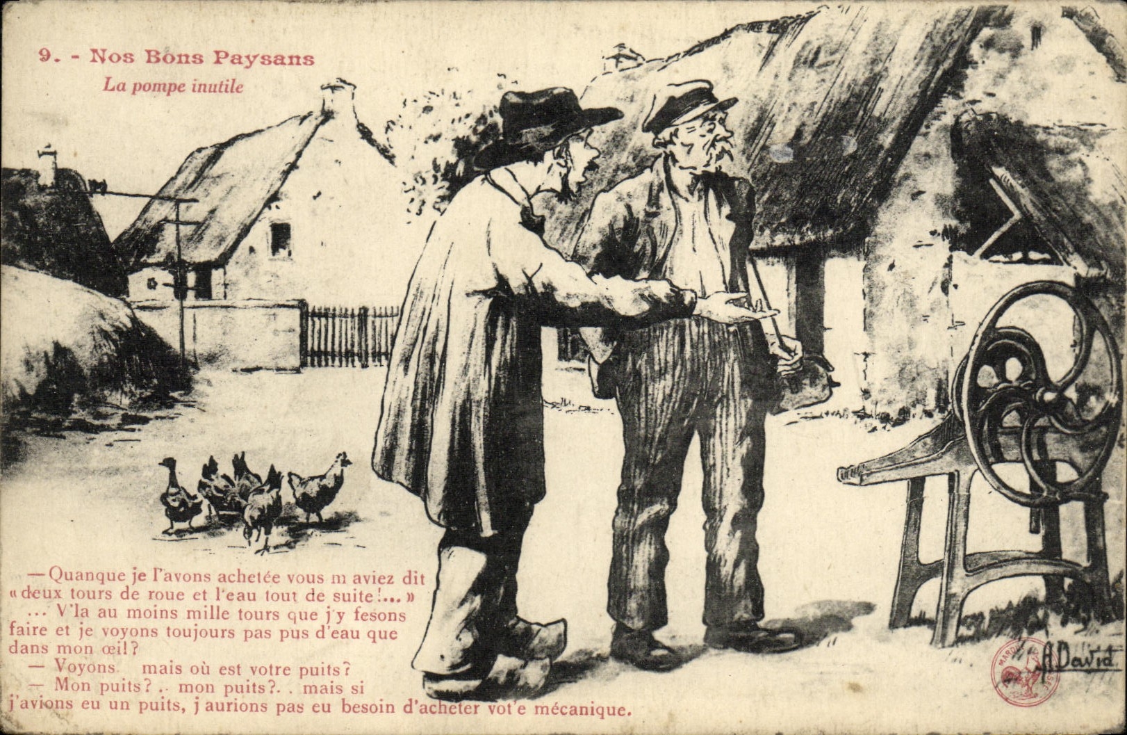 CPA Nos bons paysans La pompe inutile 