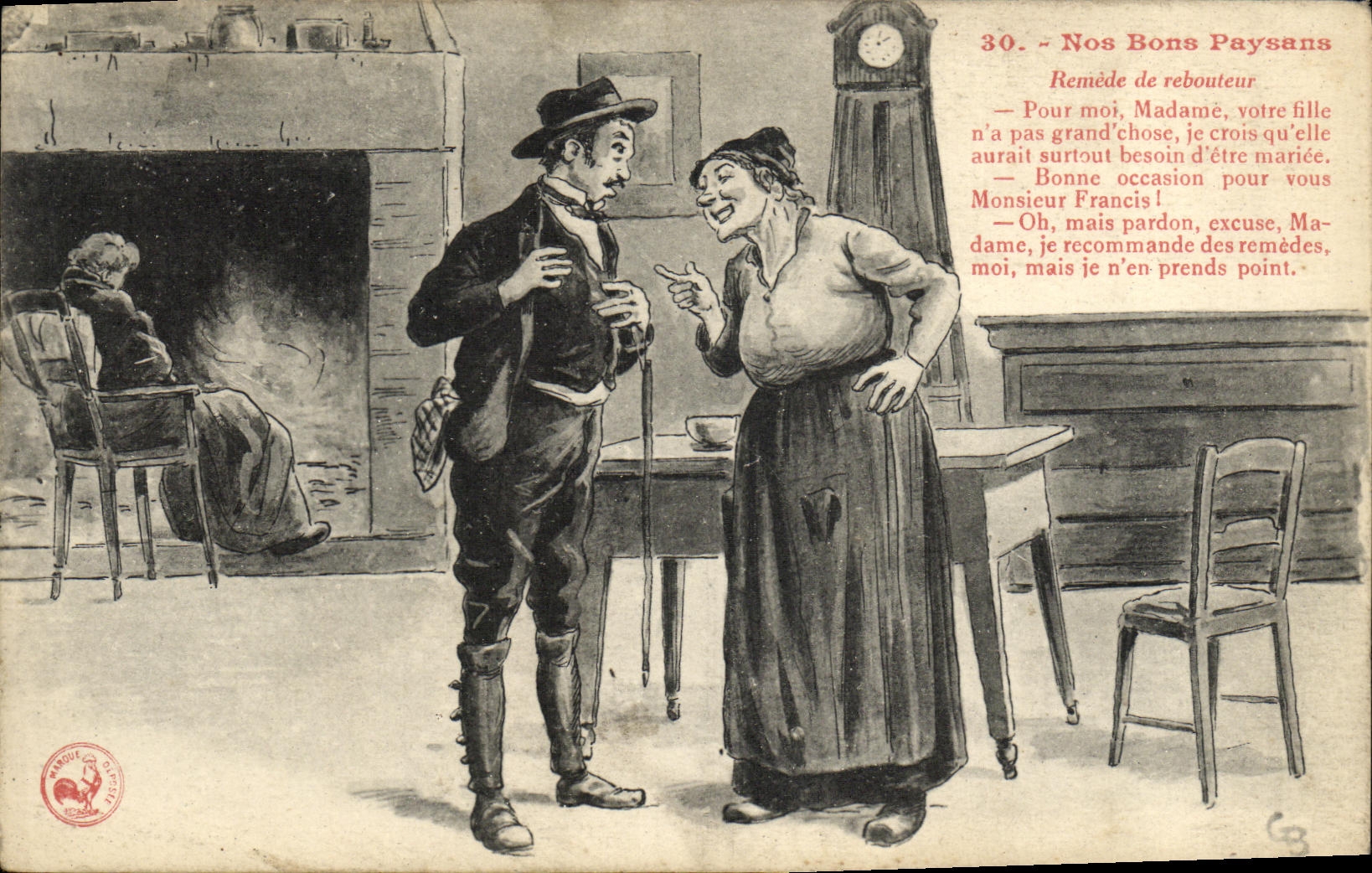 CPA Nos bons paysans Remede de rebouteur Docteur 