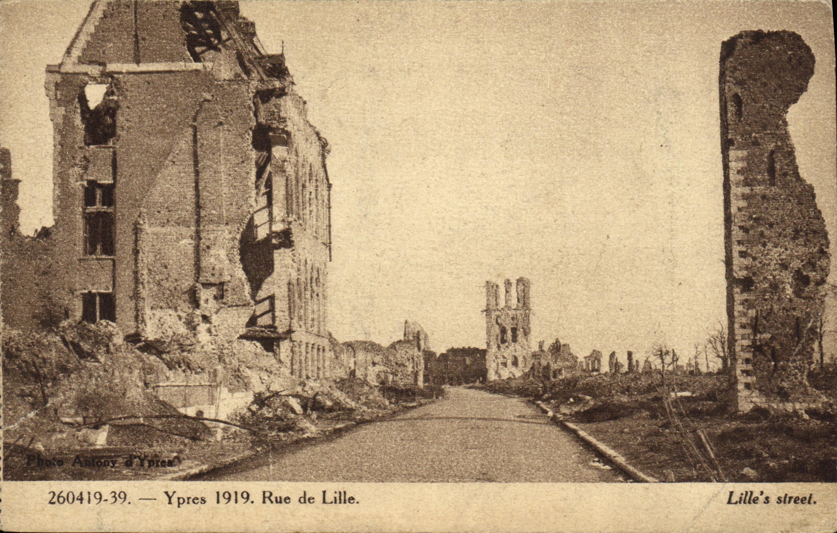 CPA Ypres 1919 Rue de Lille