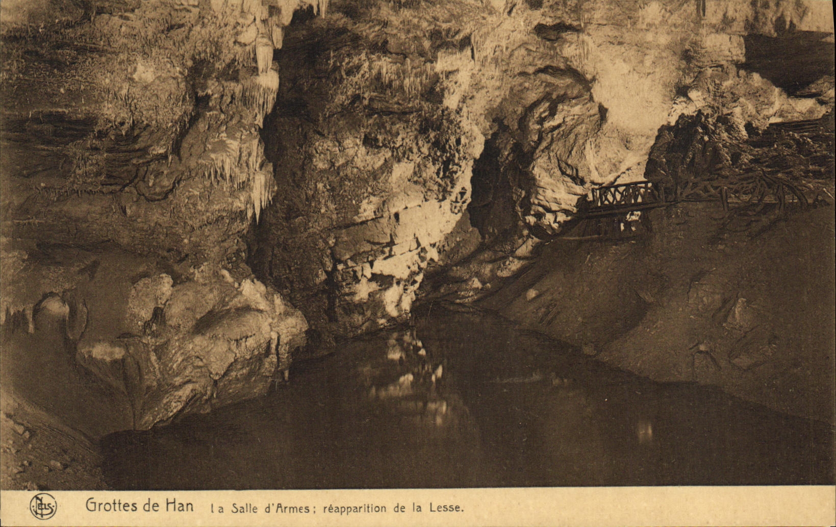 VINTAGE POSTCARD Grottes of Han the room of Reapparition weapons of injures