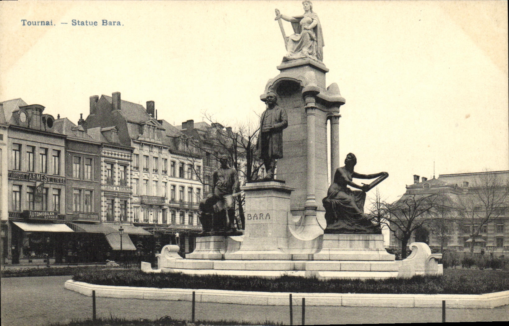 CPA Tournai Statue Bara